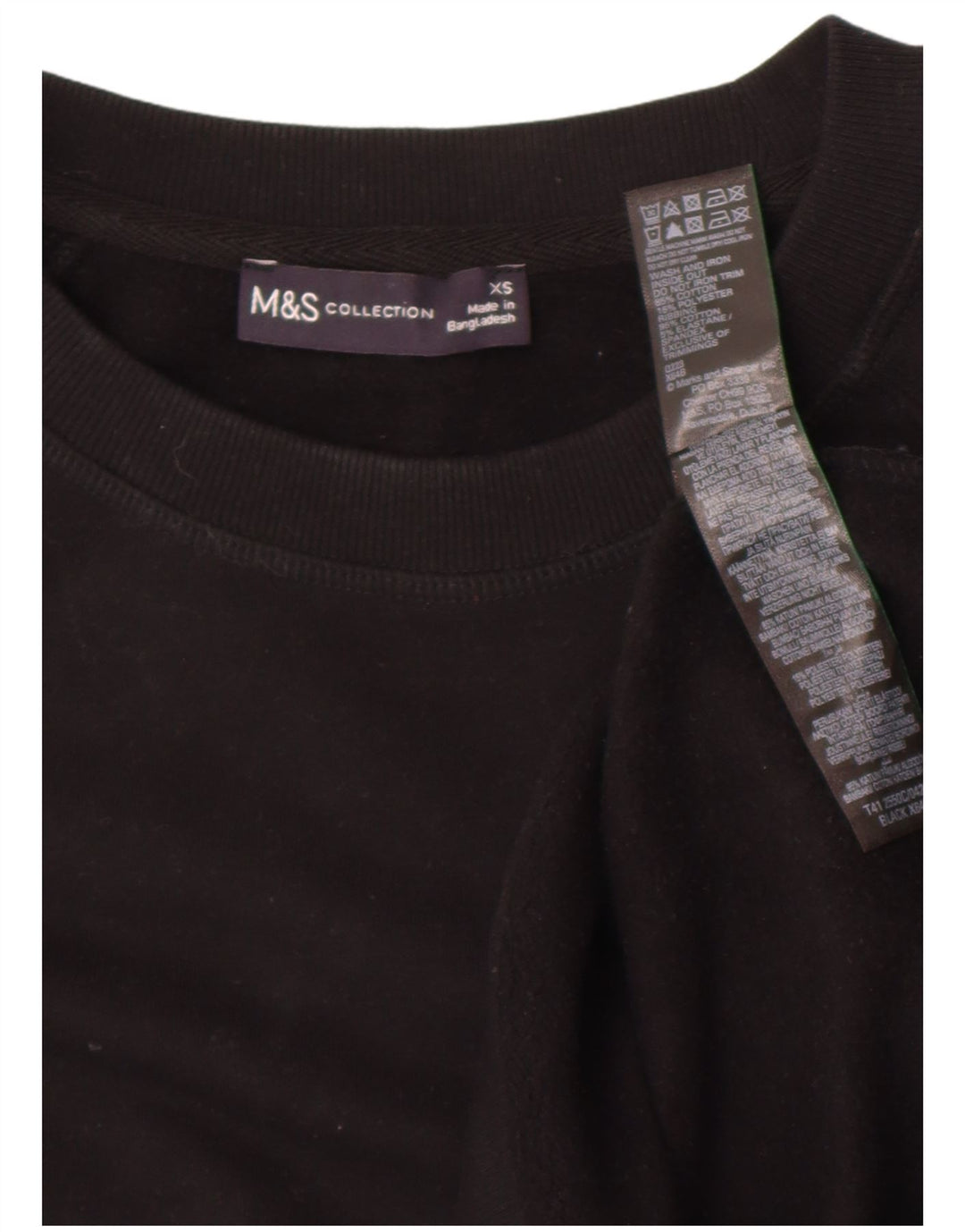 Suéter oversized feminino Marks & Spencer Reino Unido 6 XS algodão preto