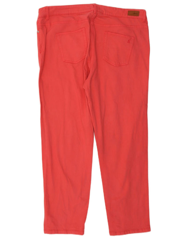 Calça jeans feminina Joules Girlfriend Slim UK 18 XL W38 L29 algodão vermelho
