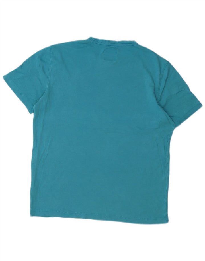 Camiseta masculina Crew Clothing Top algodão azul médio