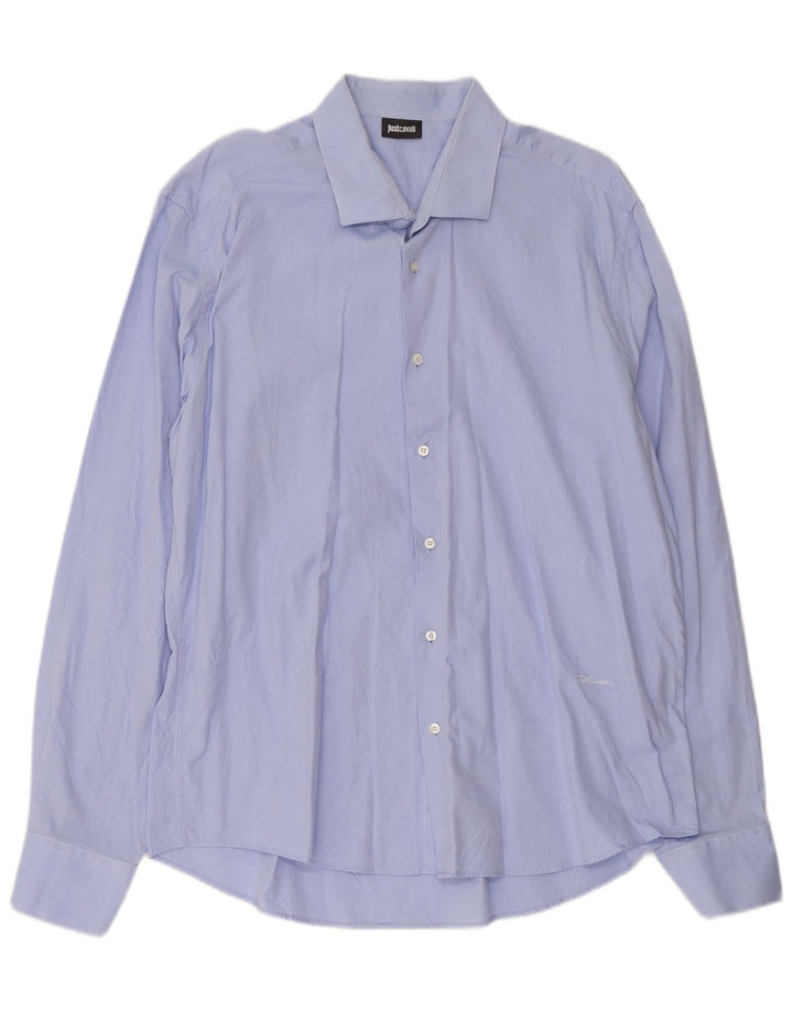 Camisa masculina Just Cavalli tamanho 45 17 3/4 XL azul