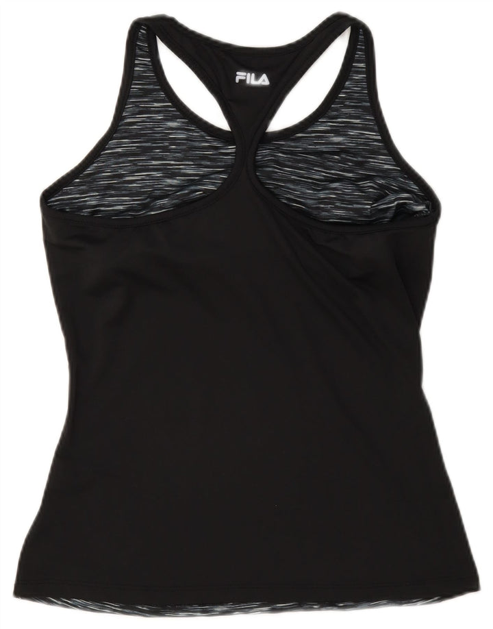Adidas Womens Vest Top UK 12 Médio Preto Flecked Poliéster