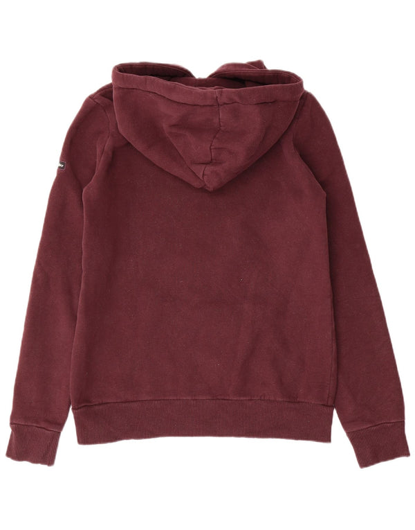 Jumper feminino com capuz gráfico SUPERDRY UK 6 XS algodão borgonha