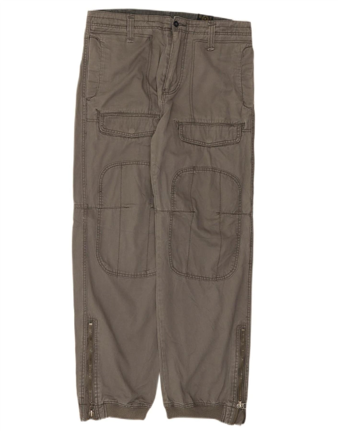 XDYE Mens Joggers Cargo Calças EU 44 Grande W34 L31 Algodão Cinza