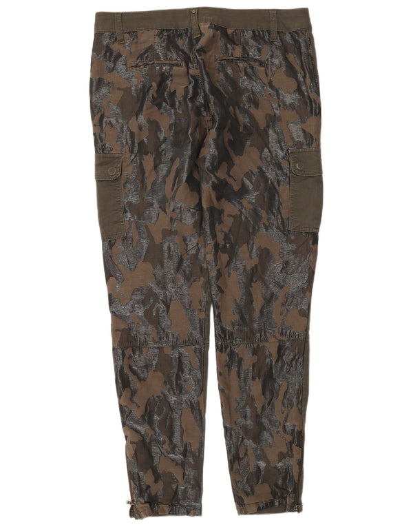 Liu Jo Calça cargo feminina slim W31 L30 cáqui camuflada algodão