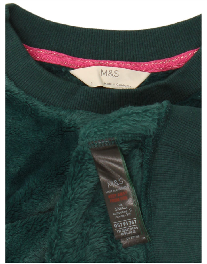 Suéter feminino Marks & Spencer oversized cropped Reino Unido 10 pequeno verde