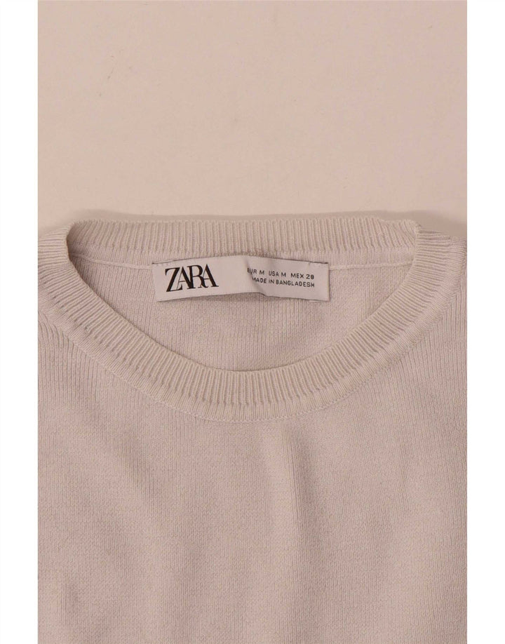 Zara Womens Crop Vest Top Reino Unido 12 Médio Bege