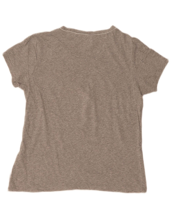 Camiseta feminina Champion Easy Fit com estampa gráfica UK 14 grande cinza manchada