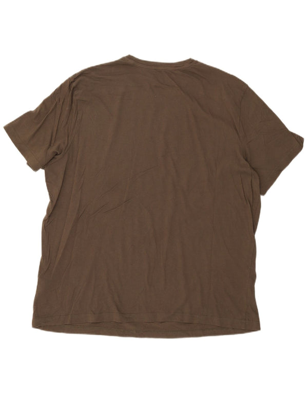 Camiseta gráfica masculina Reebok Top 2XL algodão cáqui