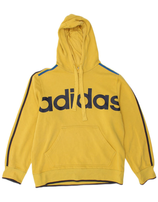 Adidas Mens Graphic Hoodie Jumper Médio Algodão Amarelo