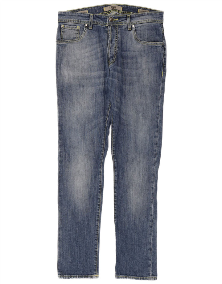 Liu Jo Masculino Slim Jeans IT 45 Pequeno W30 L30 Azul Algodão