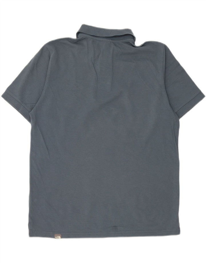 Camisa polo masculina The North Face algodão azul médio