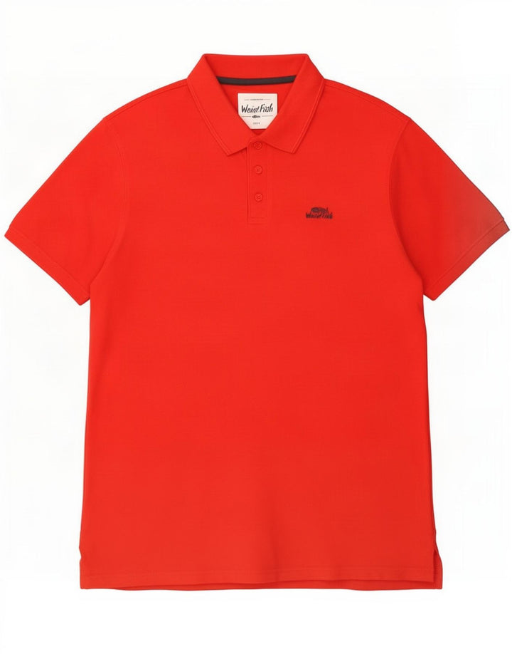 Camisa polo masculina Weird Fish grande algodão vermelho