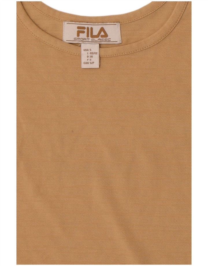 Fila Womens Crop Vest Top UK 8 Pequeno Marrom
