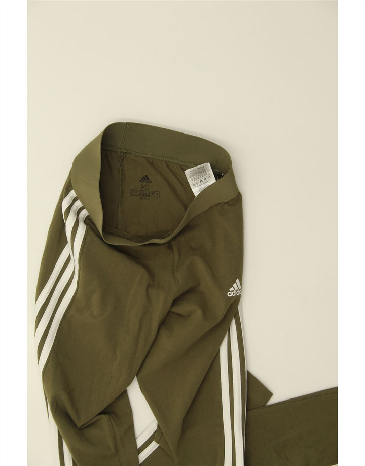 ADIDAS Womens Leggings UK 4/6 XS Green Cotton Vintage Adidas and Second-Hand Adidas from Messina Hembry 