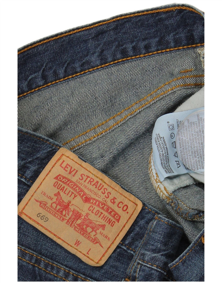 Saia jeans feminina 669 da Levi's W32 grande algodão azul