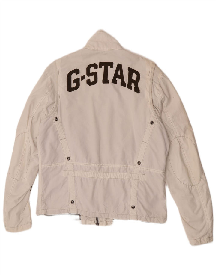 Jaqueta utilitária masculina G-Star UK 40 grande algodão branco