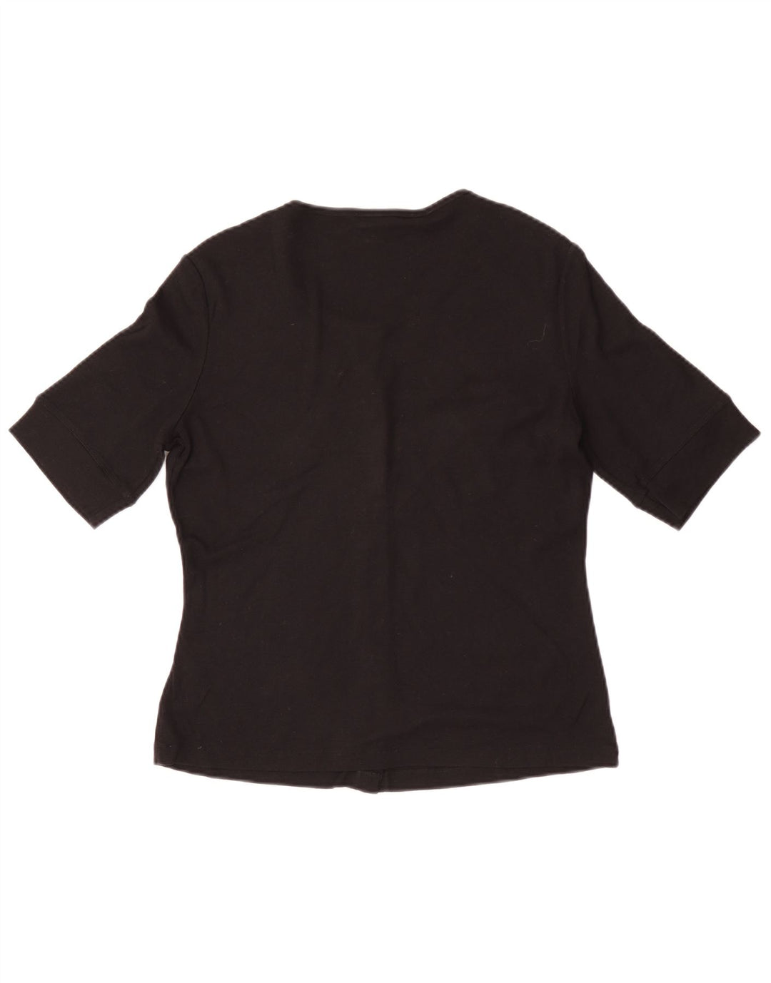 Cardigan feminino de manga curta Jigsaw Reino Unido 12 médio preto modal