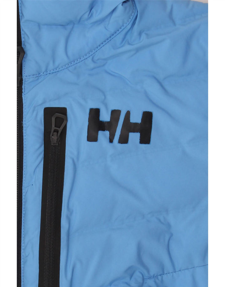 Jaqueta acolchoada feminina Helly Hansen UK 10 poliéster colorblock azul pequeno