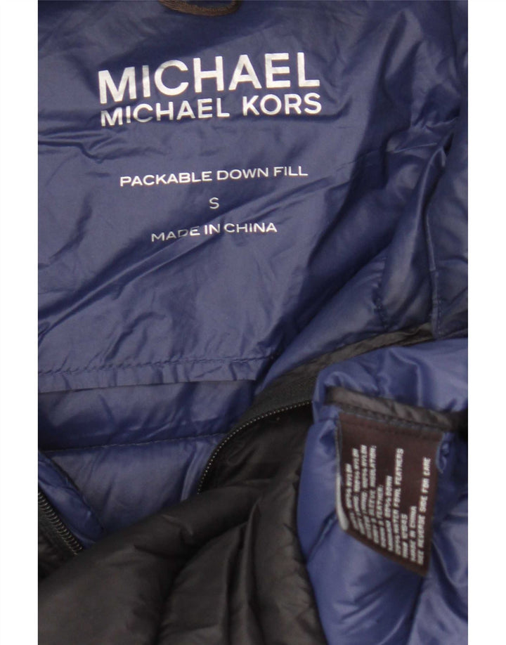 Jaqueta acolchoada masculina Michael Kors UK 38 pequena azul marinho nylon