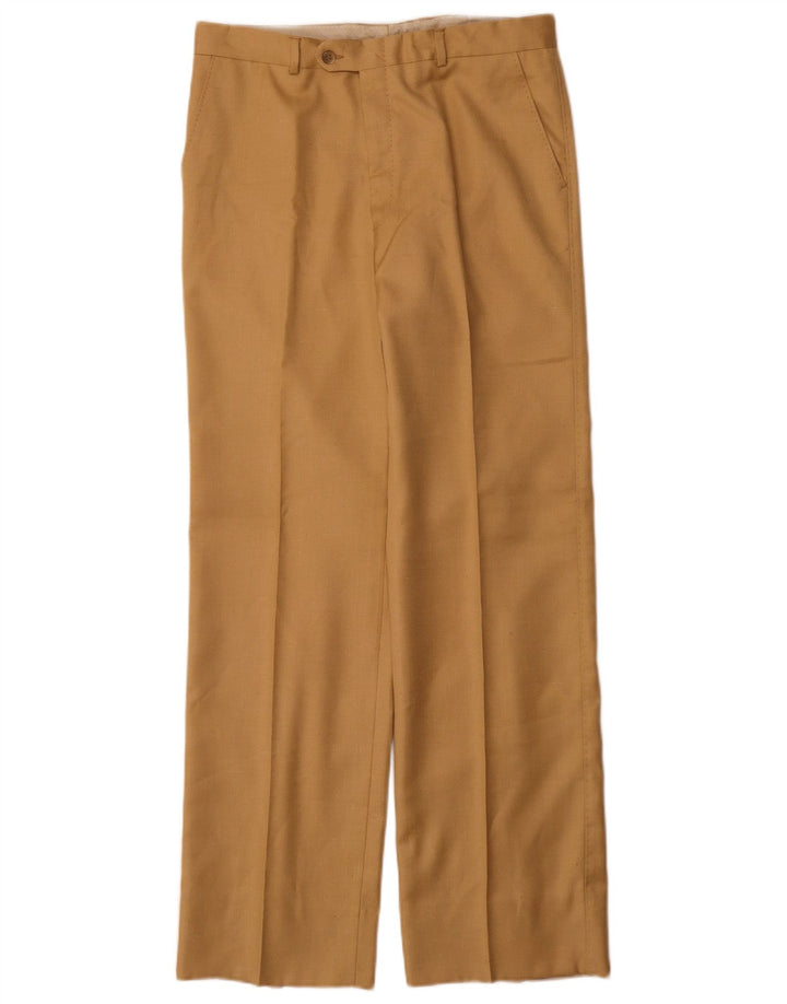 Calça vintage masculina de terno reto IT 48 Médio W30 L32 Bege