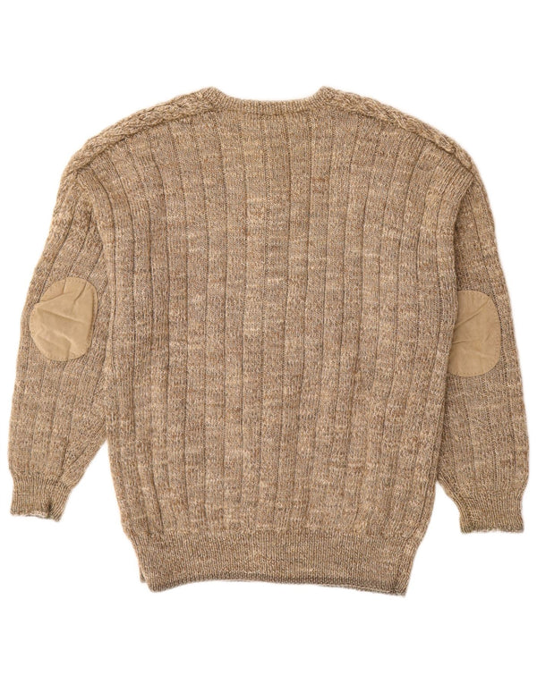 Suéter Cardigan Masculino Vintage Médio Bege