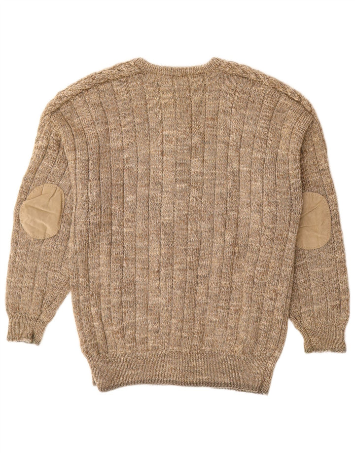 Suéter Cardigan Masculino Vintage Médio Bege