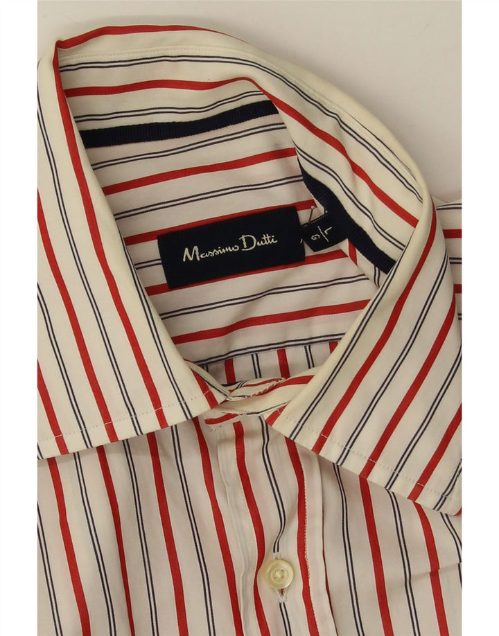 MASSIMO DUTTI Mens Shirt Large Red Striped Cotton Vintage Massimo Dutti and Second-Hand Massimo Dutti from Messina Hembry 