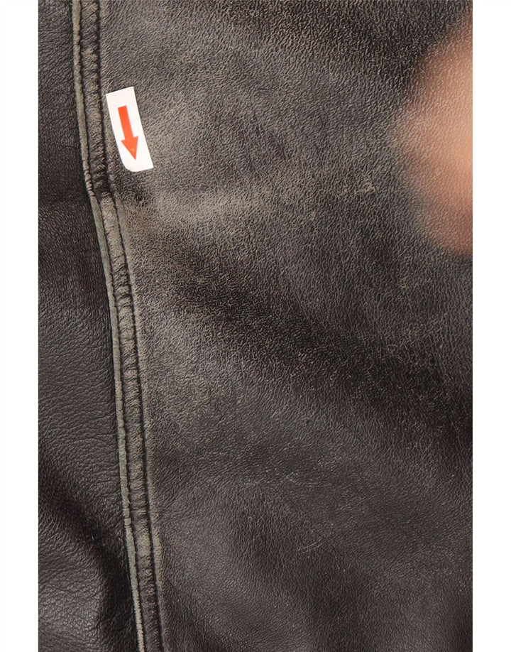 Jaqueta de couro masculina vintage UK 38 couro preto médio