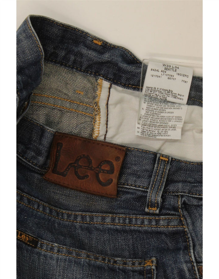 Lee Womens Seattle Straight Jeans W33 L34 Azul Marinho Algodão
