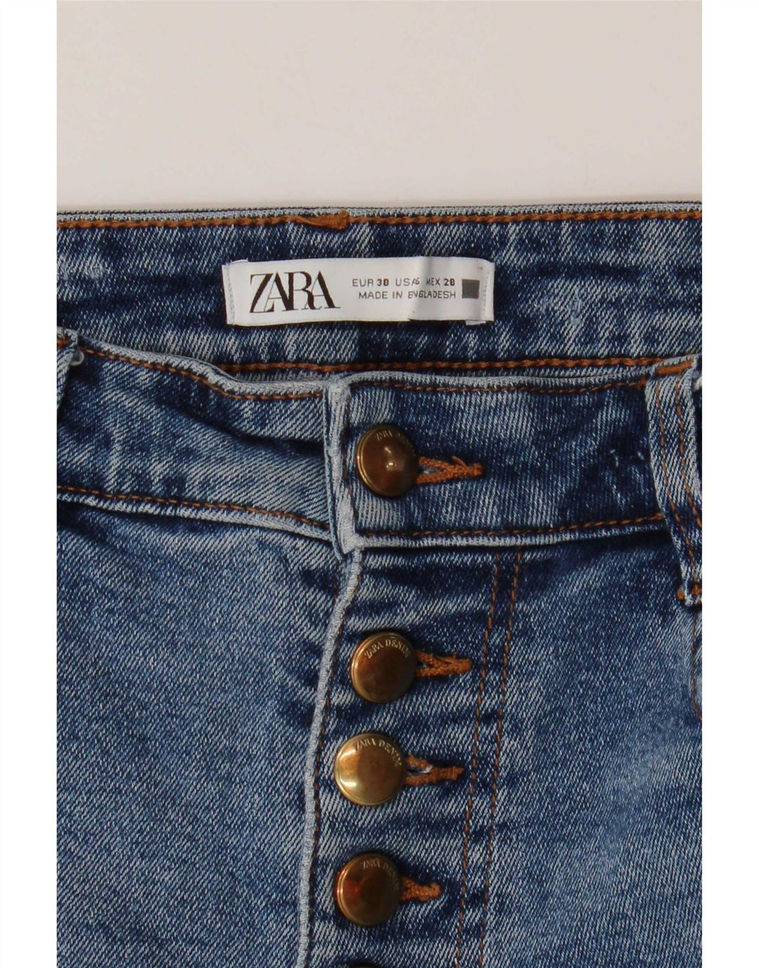 Zara Jeans Bootcut Feminino EU 38 Pequeno W28 L25 Azul Algodão