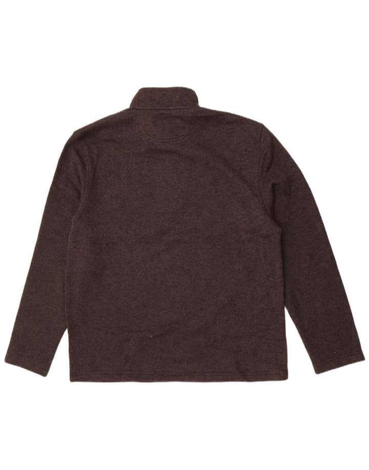 Suéter masculino Izod com zíper e gola em poliéster cinza grande
