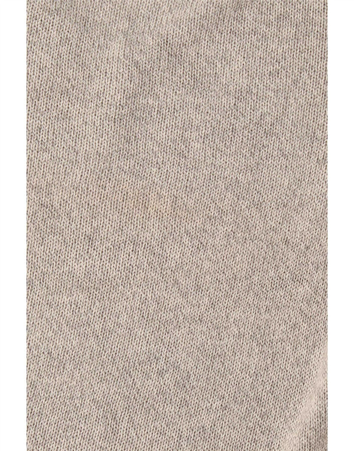 Suéter feminino Massimo Dutti com decote em V Reino Unido 14 algodão manchado cinza médio
