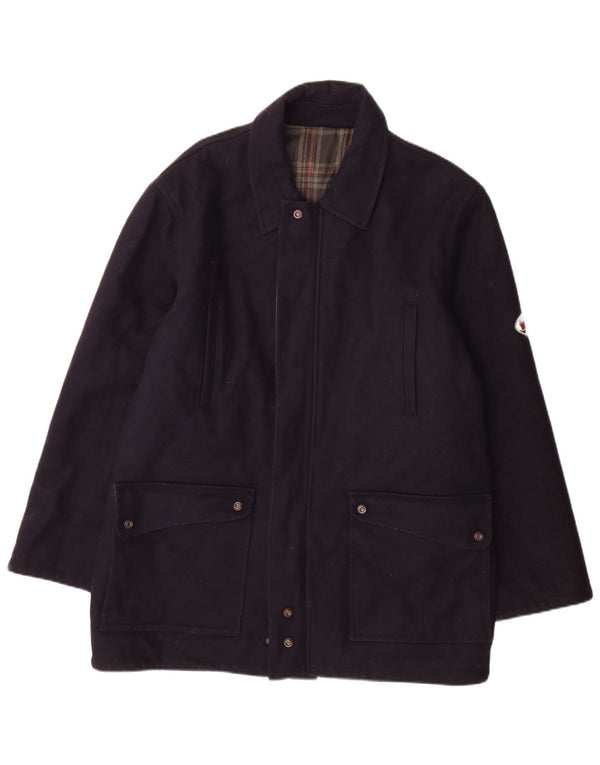 Sobretudo reversível masculino North Pole UK 42 XL lã azul marinho