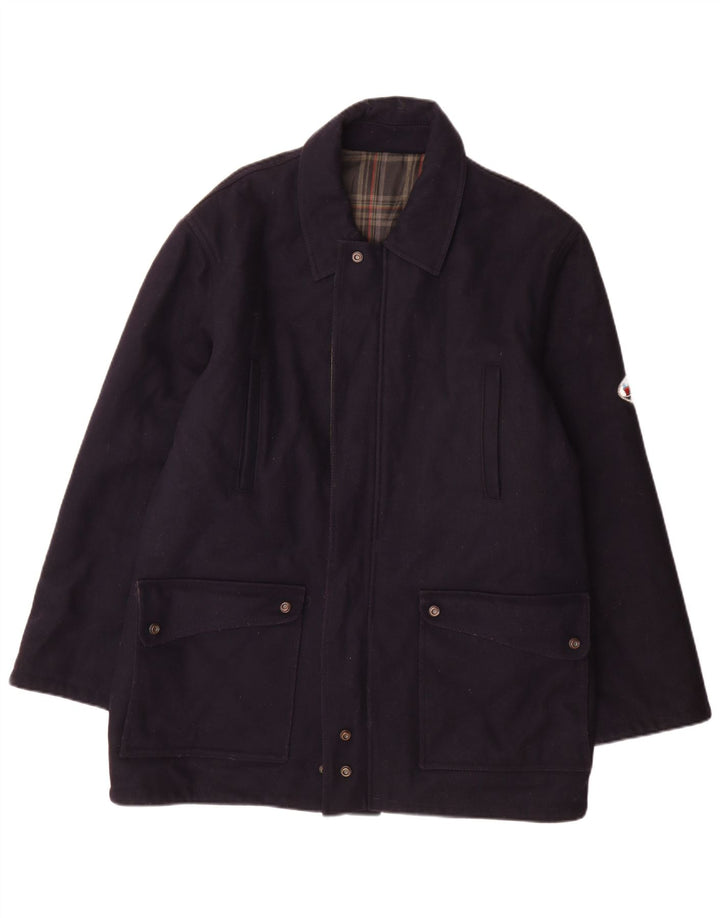 Sobretudo reversível masculino North Pole UK 42 XL lã azul marinho