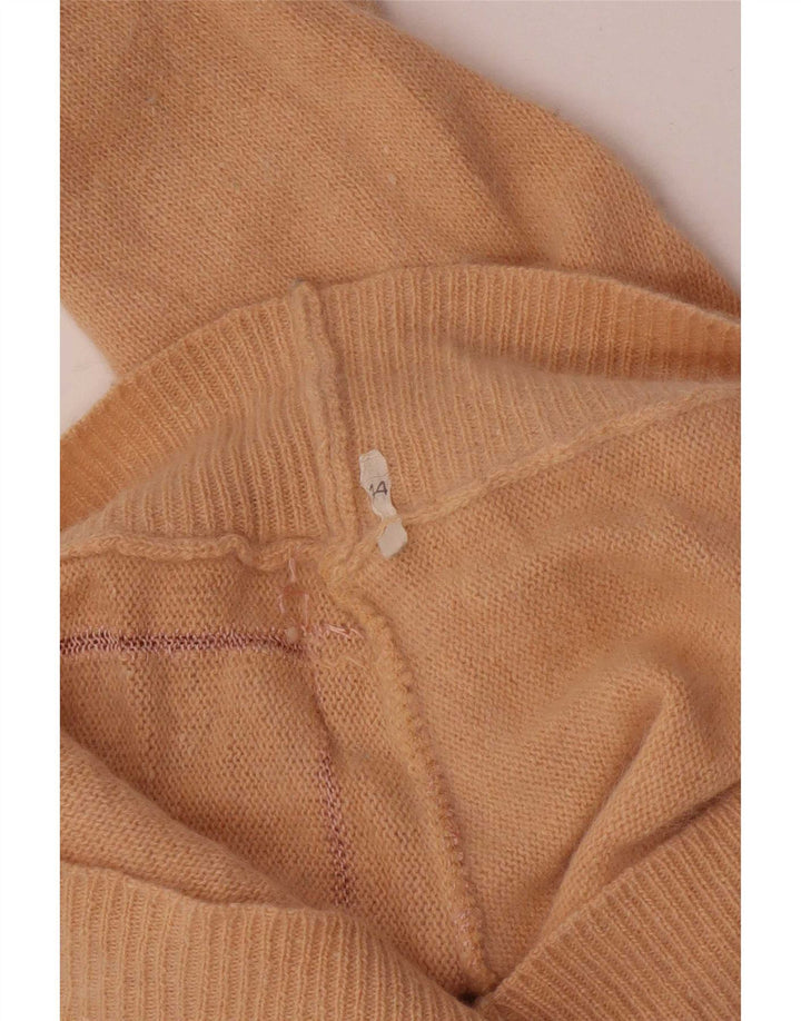 Suéter feminino vintage com gola redonda IT 44 médio rosa geométrico