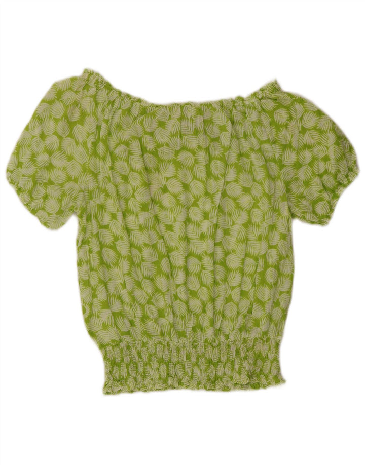 Top feminino grande sem ombro MICHAEL KORS Reino Unido 10 pequeno floral verde