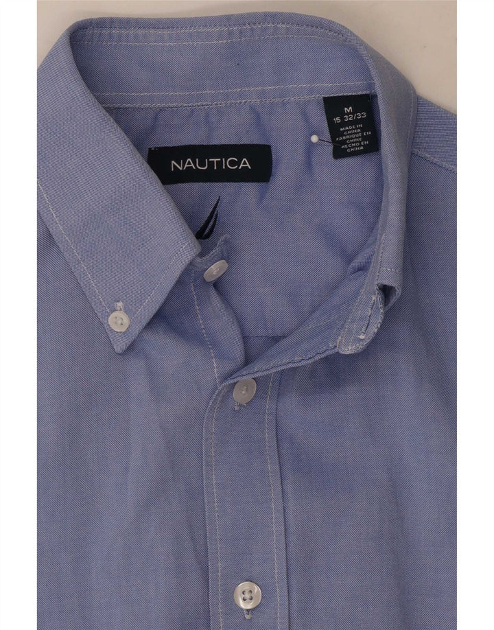 Camisa masculina Nautica tamanho 15 algodão azul médio
