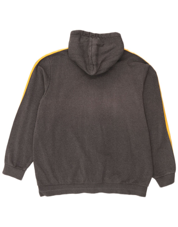 Adidas masculino zip moletom com capuz 2XL algodão cinza