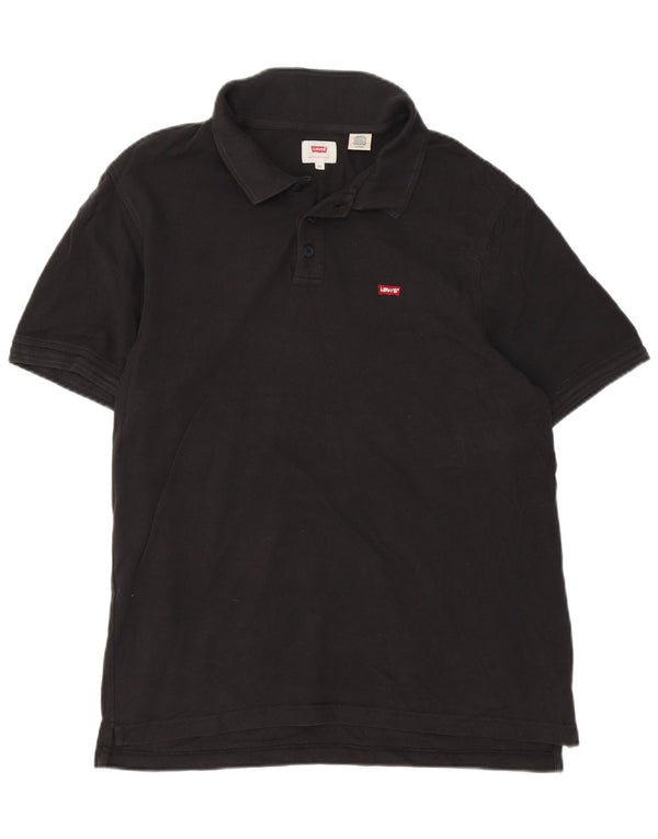 Camisa polo masculina Levi's XL preta de algodão