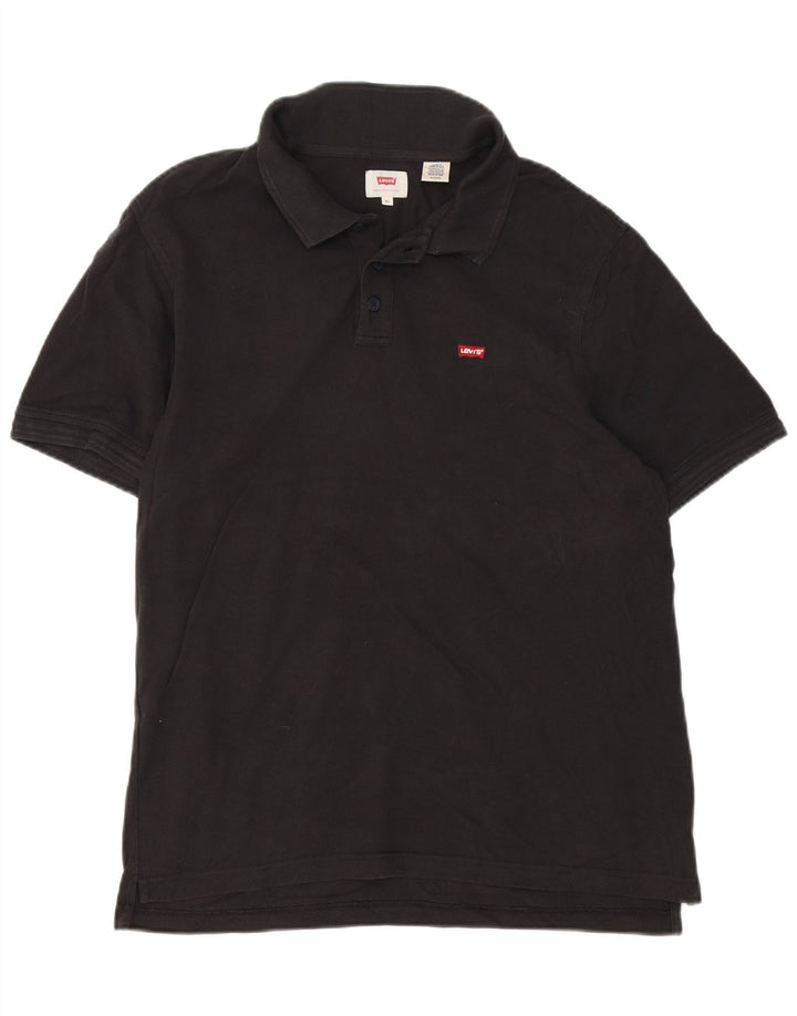 Camisa polo masculina Levi's XL preta de algodão