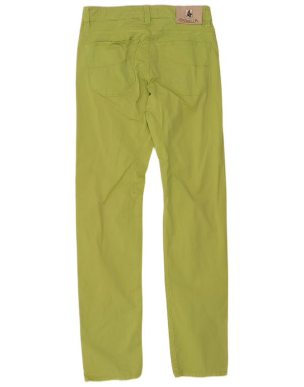 SIVIGLIA Mens Slim Fit Calça Casual W32 L34 Algodão Verde