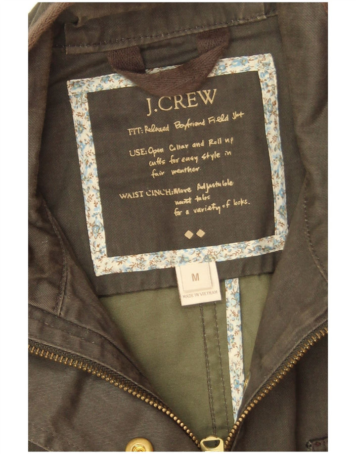 Jaqueta utilitária feminina J. Crew UK 14 algodão cáqui médio