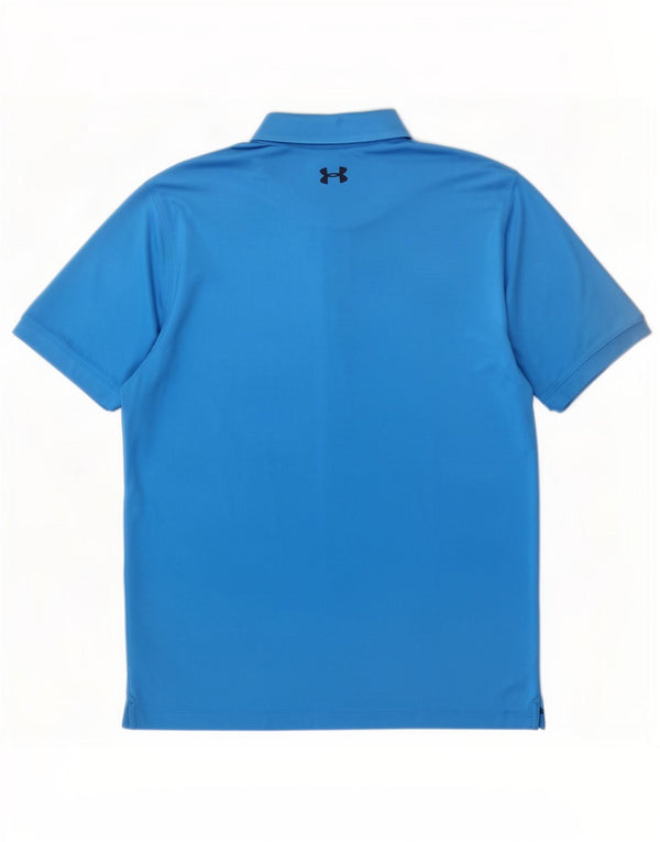Camisa polo masculina Under Armour Heat Gear grande poliéster listrado azul