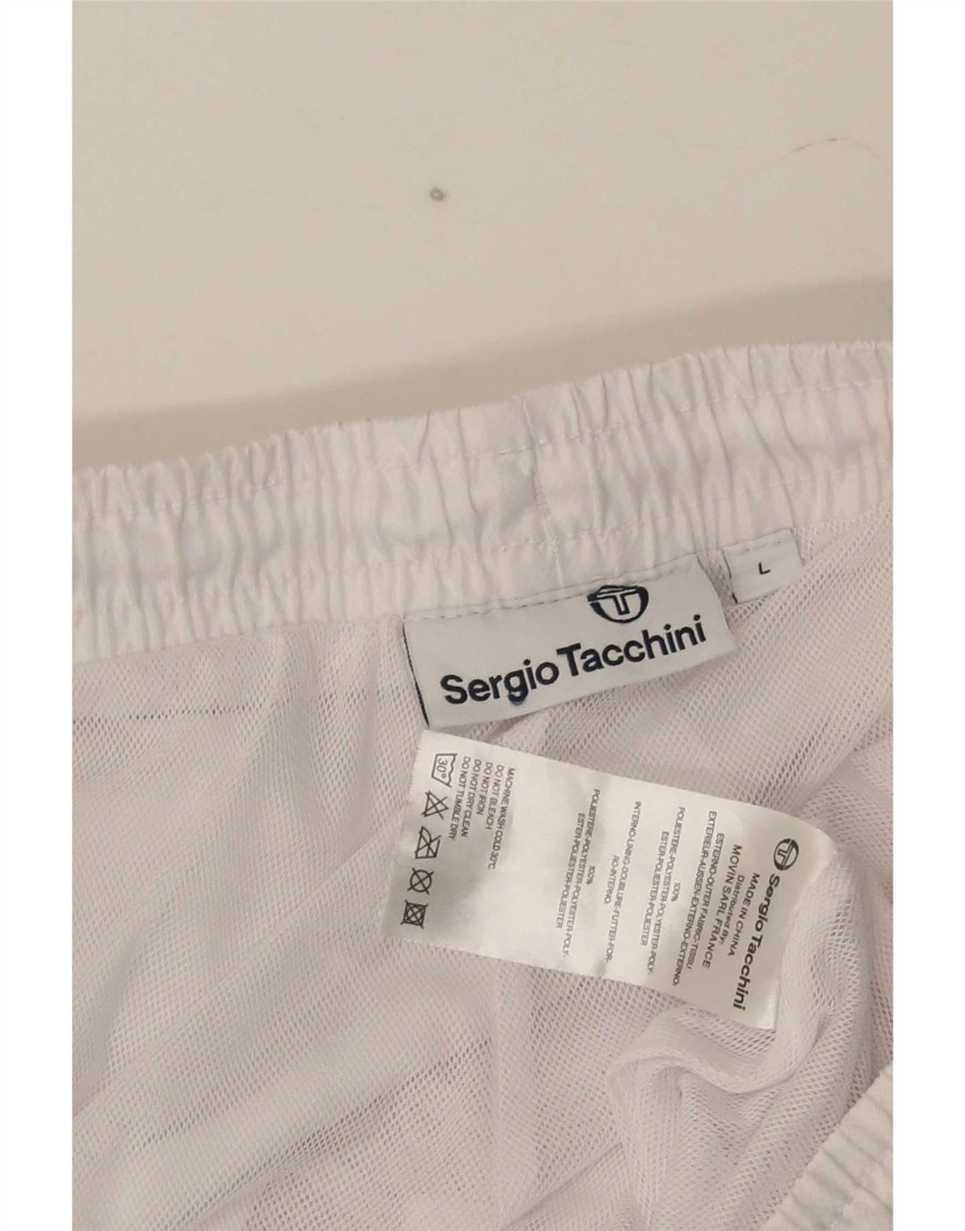 Sergio Tacchini Calça de treino masculina Joggers grande poliéster branco