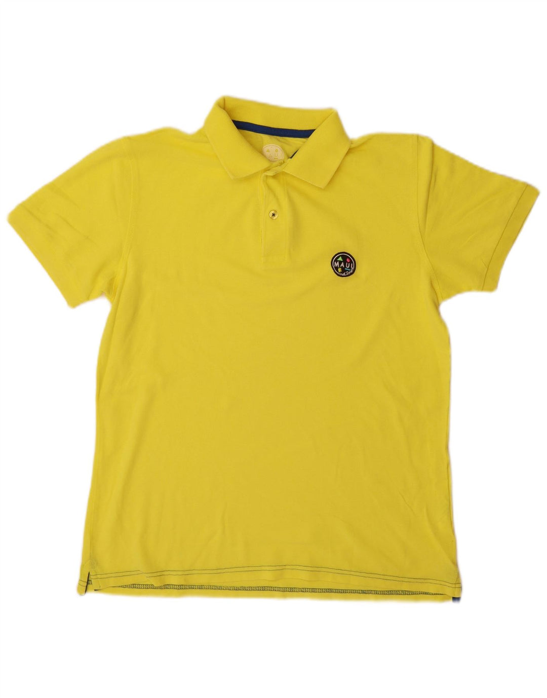 Camisa polo masculina MAUI AND SONS pequena de algodão amarelo