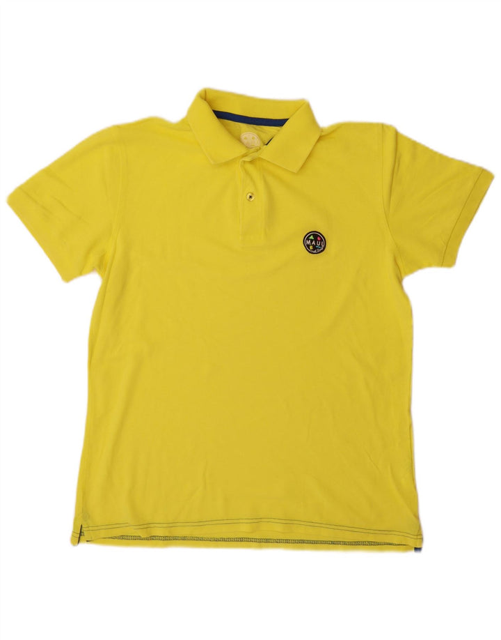 Camisa polo masculina MAUI AND SONS pequena de algodão amarelo