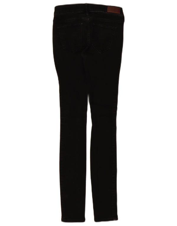 Jeans femininos Hollister cintura baixa super skinny US 00 2XS W23 L30 preto