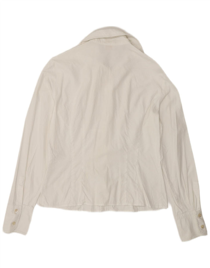 Camisa feminina Valentino UK 10 pequena algodão branco