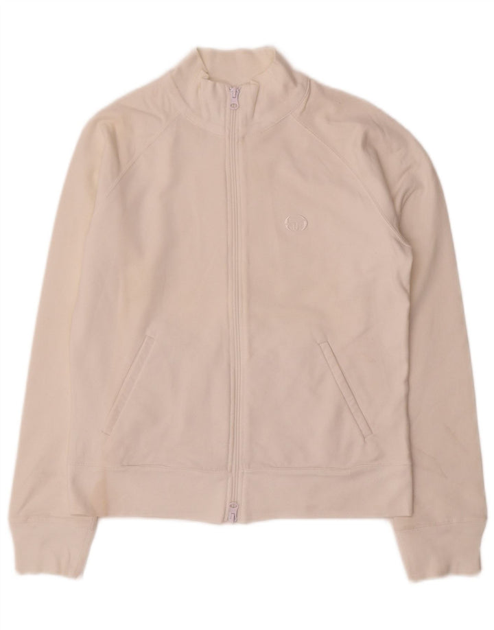 Sergio Tacchini Jaqueta feminina de treino IT 44 médio algodão branco