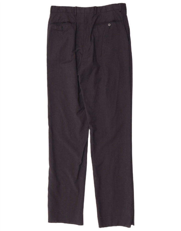 Calça masculina Trussardi de terno reto IT 48 médio W32 L34 azul marinho
